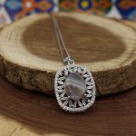 گردنبند عقیق سلیمانی نقره زنانه طرح دیانا - Image 2