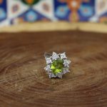 انگشتر زبرجد الماس تراش نقره زنانه طرح تی تی - Image 2