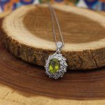 گردنبند زبرجد الماس تراش نقره زنانه طرح زرمه - Image 2