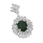 گردنبند زمرد زامبیا الماس تراش نقره زنانه طرح سرنا