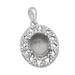 گردنبند در نجف نقره زنانه طرح رز سفید