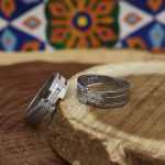 ست حلقه نقره زنانه و مردانه طرح صخره - Image 3