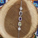 دستبند چند سنگ نقره زنانه طرح گلاره - Image 2