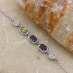 دستبند چند سنگ نقره زنانه طرح گلاره - Image 3