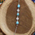 دستبند فیروزه نیشابوری نقره زنانه طرح زمرد - Image 3