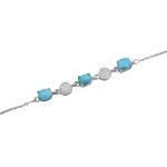 دستبند فیروزه نیشابوری نقره زنانه طرح زمرد