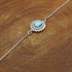 دستبند فیروزه نیشابوری نقره زنانه طرح الماس - Image 2