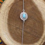 دستبند فیروزه نیشابوری نقره زنانه طرح الماس - Image 4