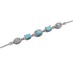 دستبند فیروزه نیشابوری نقره زنانه مهربانو