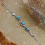 دستبند فیروزه نیشابوری نقره زنانه طرح جواهر - Image 4