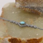 دستبند فیروزه نیشابوری نقره زنانه طرح ساحل - Image 2