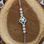 دستبند فیروزه نیشابوری نقره زنانه طرح ساحل - Image 4