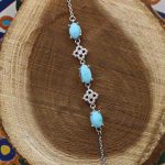 دستبند فیروزه نیشابوری نقره زنانه طرح دریا - Image 3