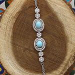 دستبند فیروزه نیشابوری نقره زنانه طرح مهربان - Image 4