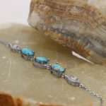 دستبند فیروزه نیشابوری نقره زنانه طرح عروس - Image 2