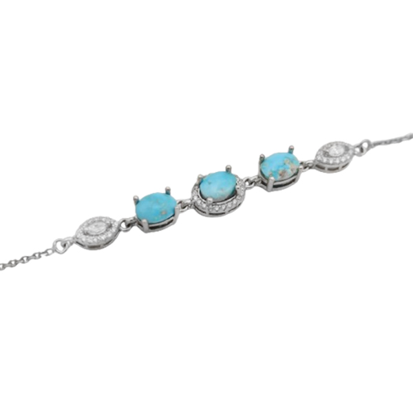 16-4-082 (turquois-arous-bracelet) (3) دستبند فیروزه زنانه نقره فاخر