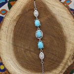 دستبند فیروزه نیشابوری نقره زنانه طرح عروس - Image 4