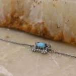 دستبند فیروزه نیشابوری نقره زنانه طرح پونه - Image 2