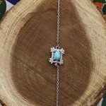 دستبند فیروزه نیشابوری نقره زنانه طرح پونه - Image 3