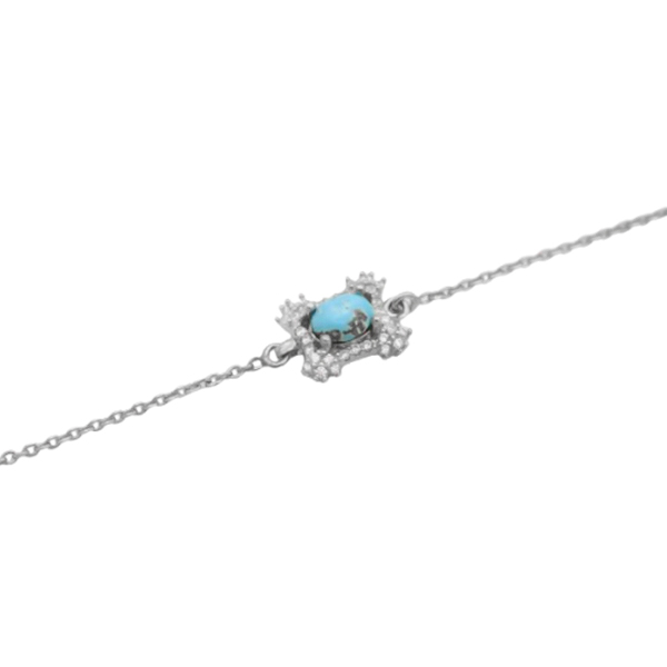 16-4-084 (turquois-pone-bracelet) (3) دستبند فیروزه زنانه نقره