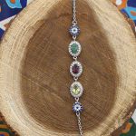 دستبند چند سنگ نقره زنانه طرح شبنم - Image 2