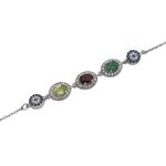 دستبند چند سنگ نقره زنانه طرح شبنم