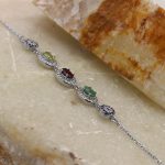 دستبند چند سنگ نقره زنانه طرح شبنم - Image 3