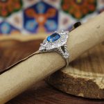 انگشتر توپاز الماس تراش نقره زنانه طرح ثریا - Image 2