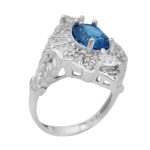 انگشتر توپاز الماس تراش نقره زنانه طرح ثریا