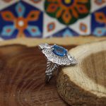 انگشتر توپاز الماس تراش نقره زنانه طرح ثریا - Image 4