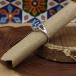 انگشتر توپاز الماس تراش نقره زنانه طرح ثمانه - Image 4