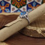 انگشتر توپاز الماس تراش نقره زنانه طرح سیمین - Image 4