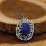 گردنبند لاجورد نقره زنانه طرح افسانه - Image 2