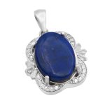 گردنبند لاجورد نقره زنانه طرح لیلا