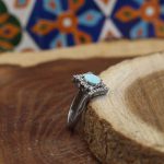 انگشتر فیروزه نیشابوری نقره زنانه طرح ملیسا - Image 4