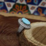 انگشتر فیروزه نیشابوری نقره زنانه طرح سمیرا - Image 4