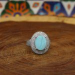 انگشتر فیروزه نیشابوری نقره زنانه طرح سمیرا - Image 3