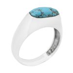 انگشتر فیروزه نیشابوری نقره مردانه طرح آریا