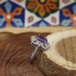 انگشتر آمیتیست نقره زنانه طرح آرزو - Image 3