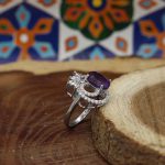 انگشتر آمیتیست نقره زنانه طرح ساجده - Image 3