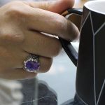 انگشتر آمیتیست نقره مردانه دست ساز طرح پارسا - Image 2