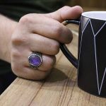 انگشتر آمیتیست نقره مردانه طرح مانی - Image 5