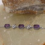 دستبند آمیتیست الماس تراش نقره زنانه طرح ترسا - Image 2