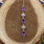 دستبند آمیتیست الماس تراش نقره زنانه طرح ترسا - Image 4