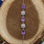 دستبند آمیتیست الماس تراش نقره زنانه طرح مریم - Image 2