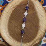 دستبند آمیتیست الماس تراش نقره زنانه طرح نگین - Image 3