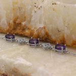 دستبند آمیتیست الماس تراش نقره زنانه طرح دیبا - Image 2