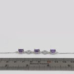 دستبند آمیتیست الماس تراش نقره زنانه طرح دیبا - Image 3