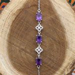 دستبند آمیتیست الماس تراش نقره زنانه طرح دیبا - Image 4