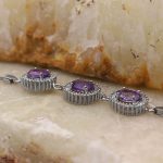 دستبند آمیتیست الماس تراش نقره زنانه طرح آریس - Image 4